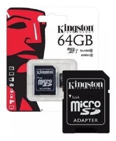 Micro SD KINGSTON 64GB c/Adao Clase 10 UHS-I(U1)100MB/s Ca